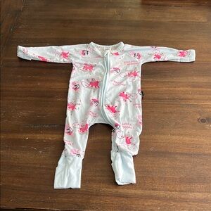 BONDS Wondersuit Pink and blue Elephant and Hippo footies